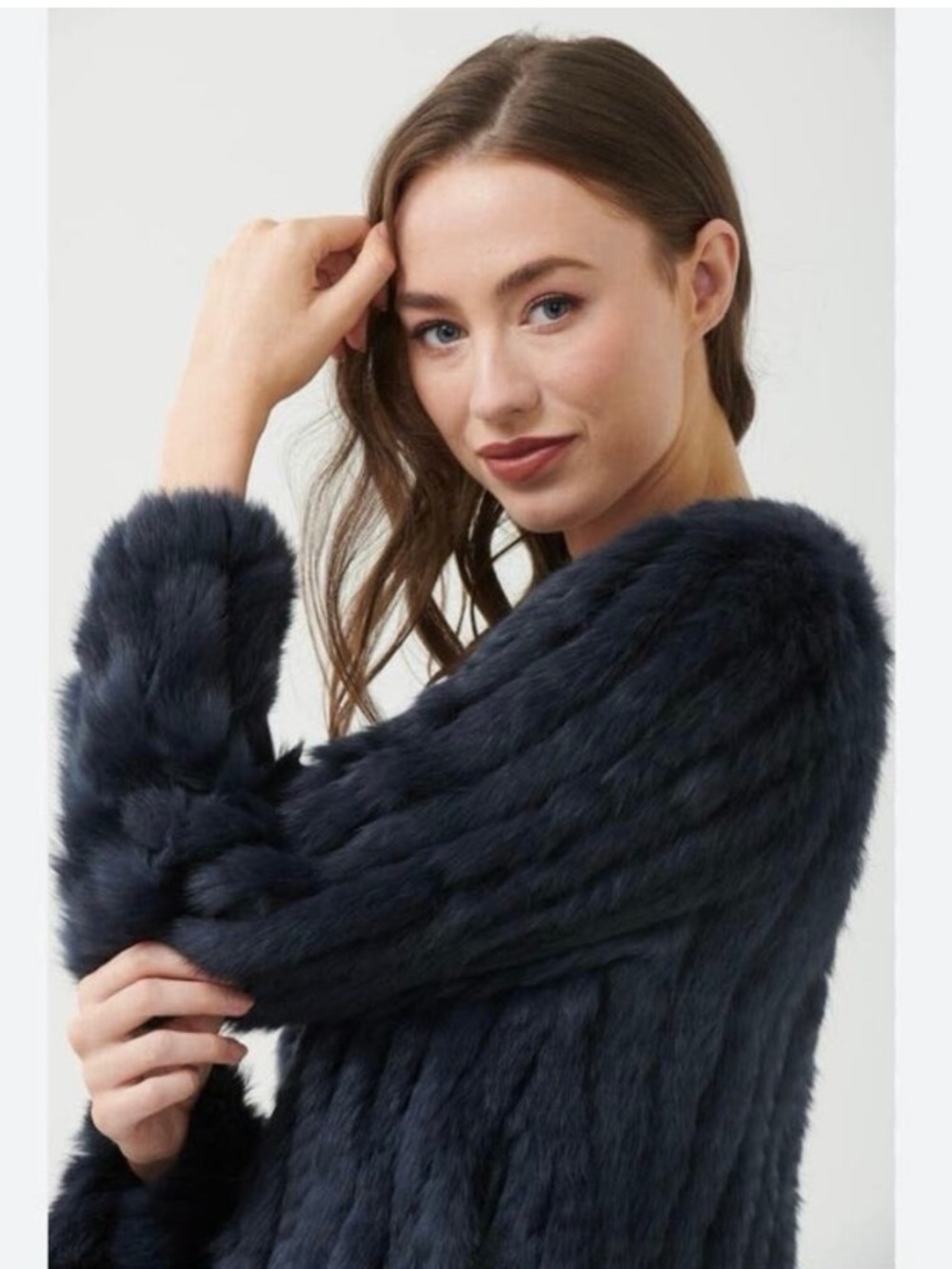 Leifsdottir Anthropologie Rabbit crochet BlackSweater coat size XS